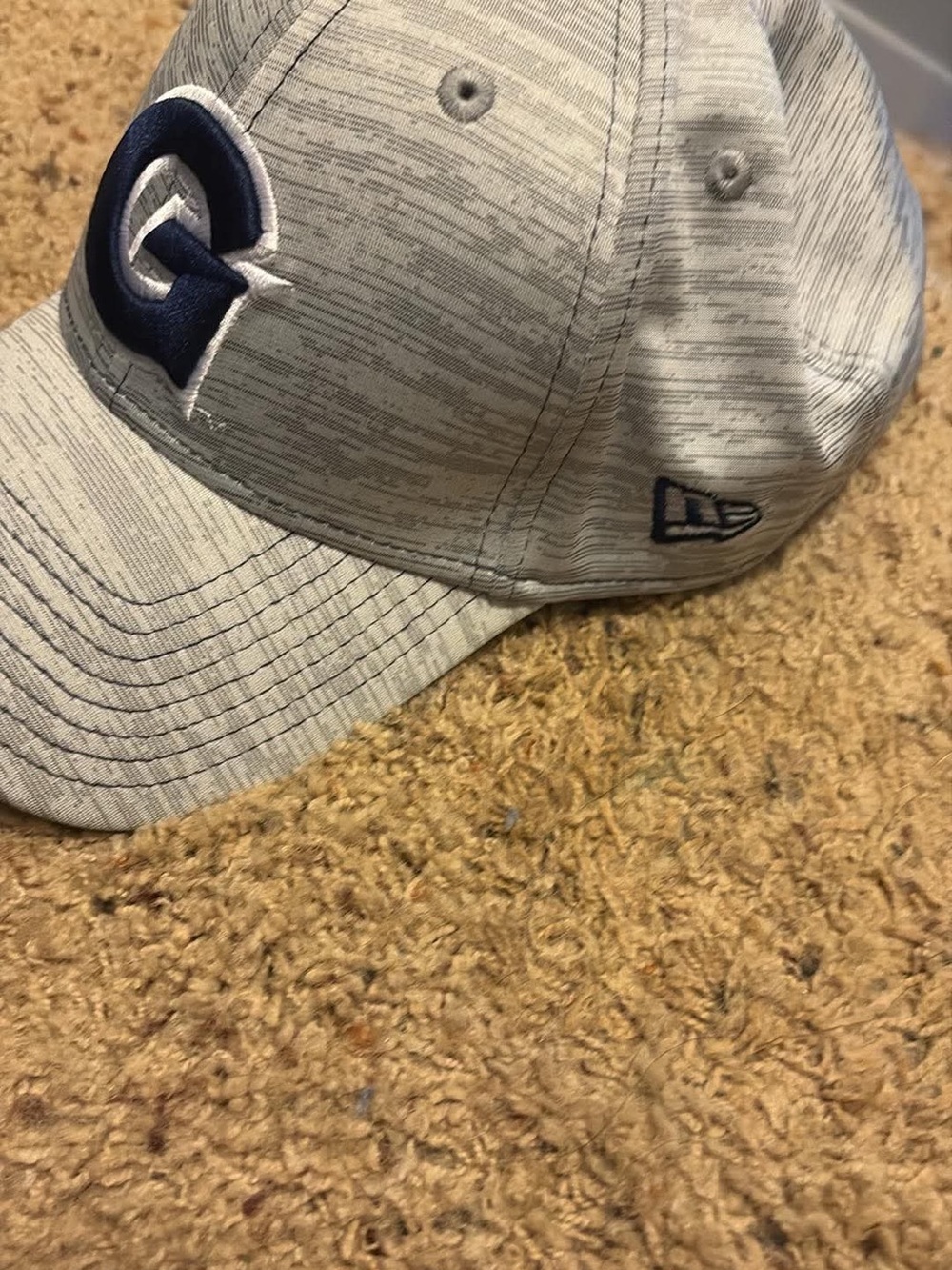 New Era Light Gray Baseball Cap with Navy Logo